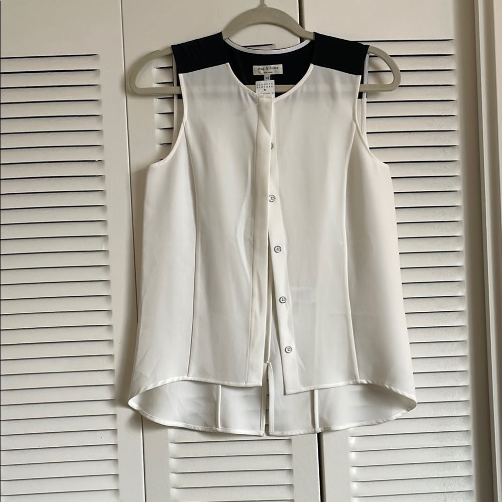 rag & bone White and Black Blouse